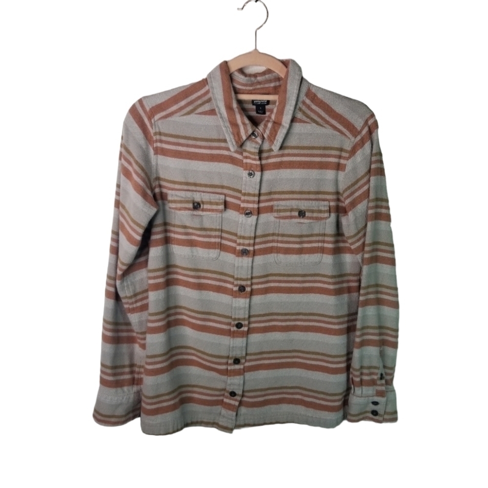 Patagonia fjord organic cotton plaid flannel shirt